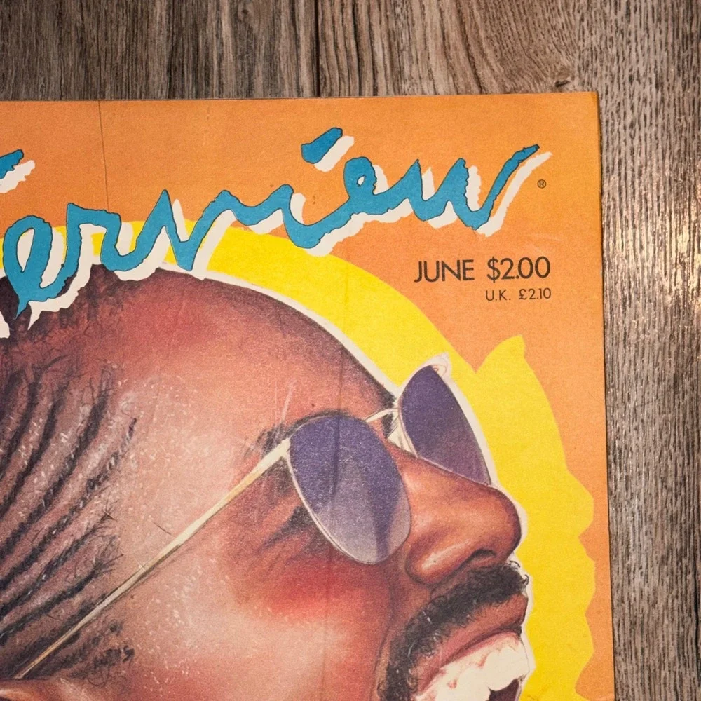 Vintage Interview Magazine June 1986 Stevie Wonder Andy Warhol Art Fashion